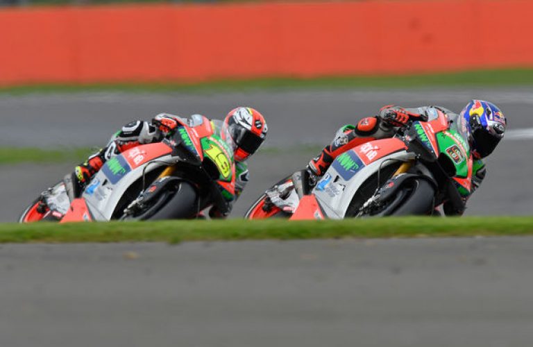 Sixth And Seventh Row For The Aprilias At Silverstone